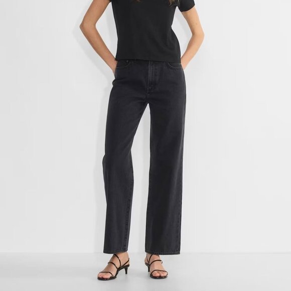 Denim Forum Denim - Aritzia - Farrah Hi-Rise Wide Jean (Black Eyeliner, Size 23)